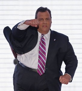 The LA Times captioned this photo: "New Jersey Gov. Chris Christie walks onto the stage at the Republican National Convention in Tampa, Fla."  They forgot to add this fellow is one of the (many) blowhard cryptonazis festering today in the GOP. 