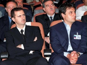 President Assad (l) sitting next to Gen. Tlass.