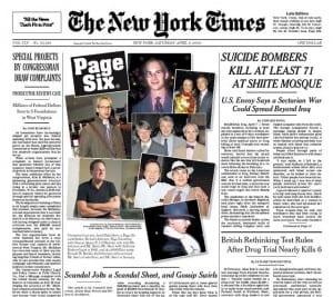 NYTimesPage Six, Above The Fold