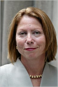 Jill Abramson, new NYT's Exec Editor, succeeding Blll Keller. Compensation unknown, but net worth estimated in the millions. 