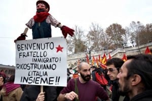 Protest in support of migrant workers in Bologna, "Let us Reconstruct Italy Together!"