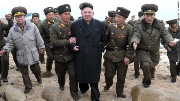North Korea's leader visits troops during exercises.