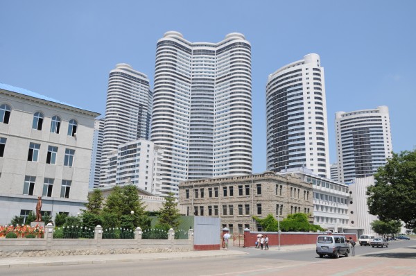 Public housing in Pyongyang. How many American poor would be happy to live like that? 