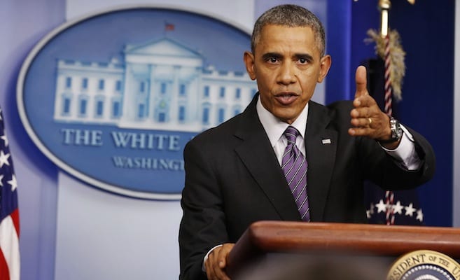 U.S. President Obama speaks to the media at the White House in Washington
