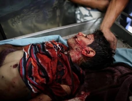 Yet another child killed in Gaza - Image By Quds News . An orphan of Western media attention. 