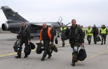 French pilots stationed in the Baltics, as part of NATO's air shield mission. 