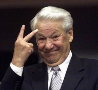 The disgraceful traitor and political prostitute Boris Yeltsin.