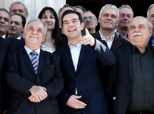 Tsipras with his top aides. (REUTERS/Alkis Konstantinidis)