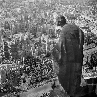 Dresden's devastation after the firebombing.  (Wikipedia)