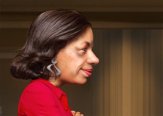 Susan Rice: part of a crop of amoral Neocon careerists that have polluted US foreign policy for several decades. As a sociopathic reactionary, she's a disgrace to her race, too. 