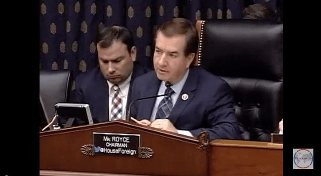 Devout enemy of truth and freedom Rep. Ed Royce (R-CA), Chairman of the House Foreign Affairs Committee, is concerned, along with other ruling circles figures, that some truth may actually reach the public. It is scum like this who guarantee fascism in any country. 