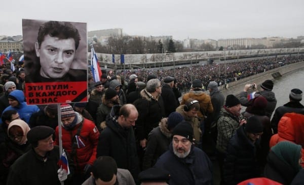March 1 (2015) Moscow demonstration in memory of Nemtsov. On cue, the Western media did not miss the occasion.