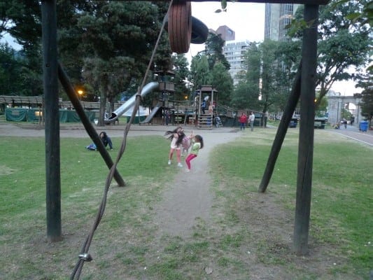 Children in public park. 