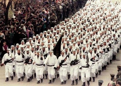 Bosnian Mujahedin, blessed by Clinton, and used against the Serbs in the Yugoslav civil war. 