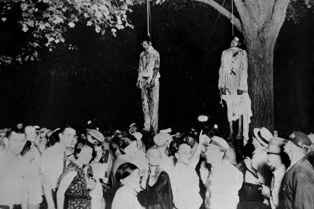 One of many lynchings staged by the KKK. It should be noted that lynchings of balck Americans were also carried out by White racists who did not belong to the KKK. 