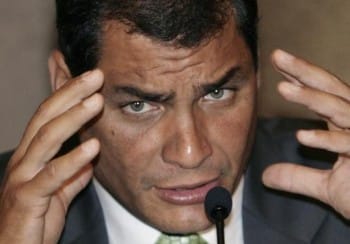 Ecuador's Rafael Correa. Obviously huge pressures and grave threats were applied to Ecuador's leader, which remain secret, but his actions are certainly not admirable. 