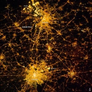 Brussels, Antwerp from space