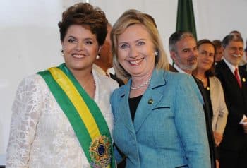 Hillary Clinton and Dilma Rousseff