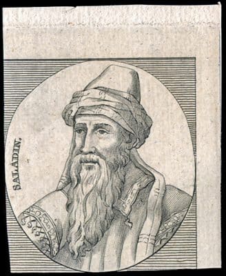 Representation of Saladin in a 14th century gravure. There are no reliable images of Saladin, but it is clear he was an extraordinary military and political leader, magnanimous in victory and noted for his generosity. The West has never produced a leader of his multifacetic stature. 