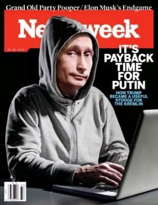 Since TIME magazine was, along with other magazines, cheerfully smearing Putin, its direct competitor and twin disinformation, Newsweek, could do no less. 