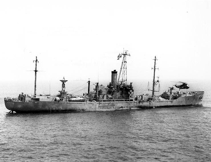 The USS LIberty one day after attack.