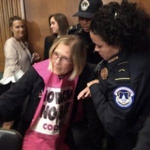 Arrested in the US Senate for Disrupting Confirmation Hearing of Jeff Sessions as Attorney General