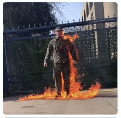Man immolates before Israeli embassy Aaron Bushnell